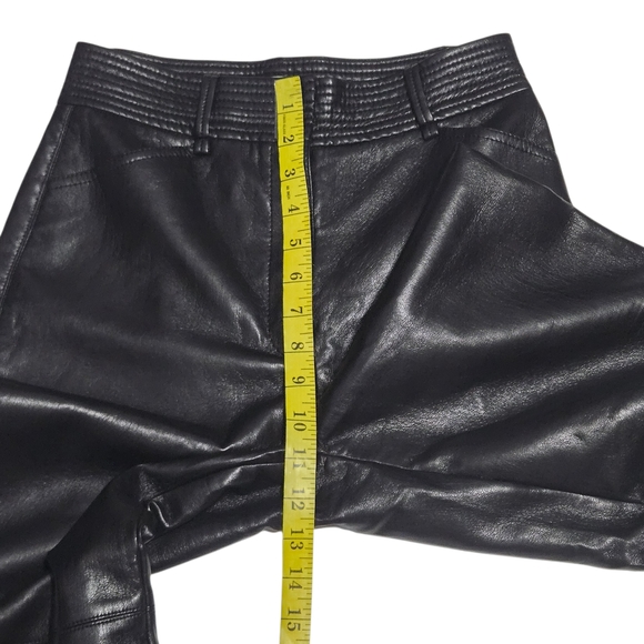 Aritzia Wilfred Melina black faux leather straight-leg pants. Womens US 2 - Picture 6 of 11